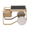 Artek Coffee Tables | Tea Trolley 900 - Natural Birch | Top Black Ceramic