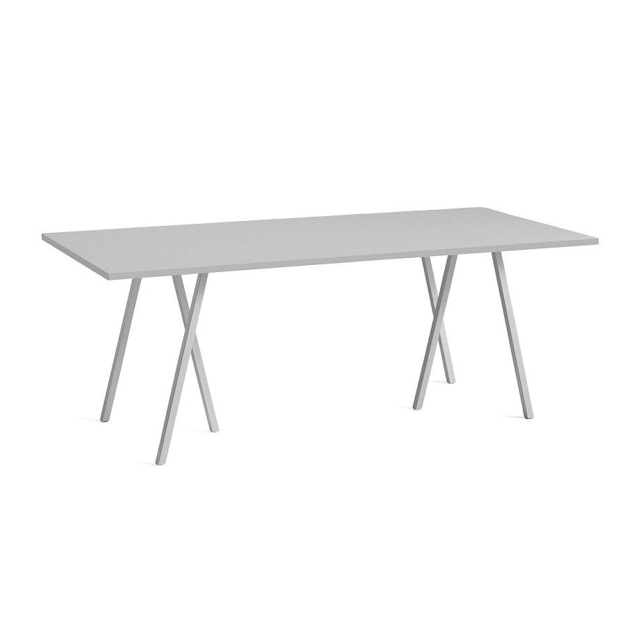 HAY Dining Tables | Loop Stand Table - Grey Linoleum / Grey Ash Edge