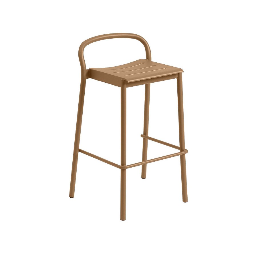 Muuto Outdoor Chairs | Linear Steel Counter Stool | Counter Stool | Burnt Orange