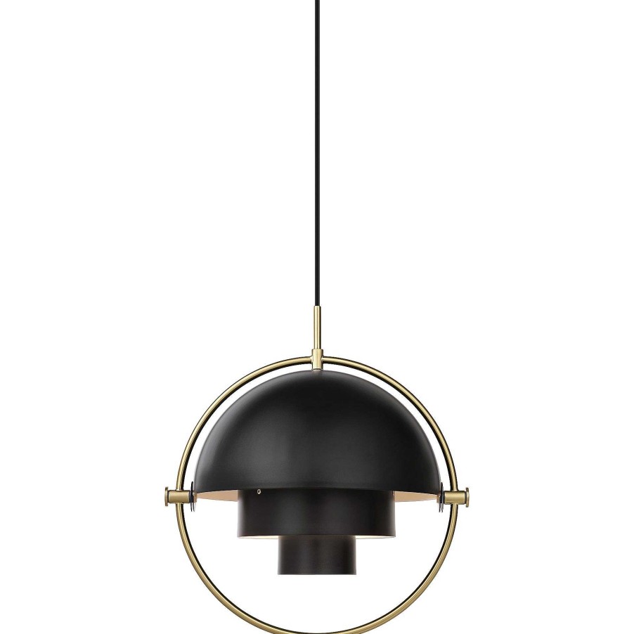 GUBI Pendant Lights | Multi-Lite Pendant | Soft Black - Brass/ Large