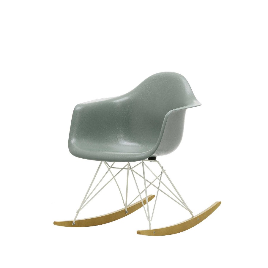 Vitra Chairs | Eames Plastic Armchair Rar | Rocking Chair | Forest - White - Golden Maple