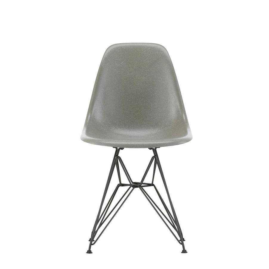 Vitra Chairs | Eames Plastic Chairs Dsr | Black Base - Granite Grey