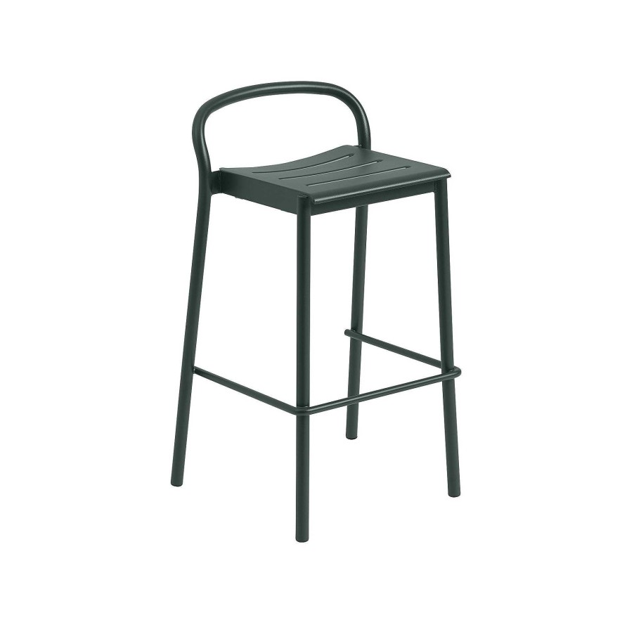 Muuto Outdoor Chairs | Linear Steel Counter Stool | Counter Stool | Dark Green