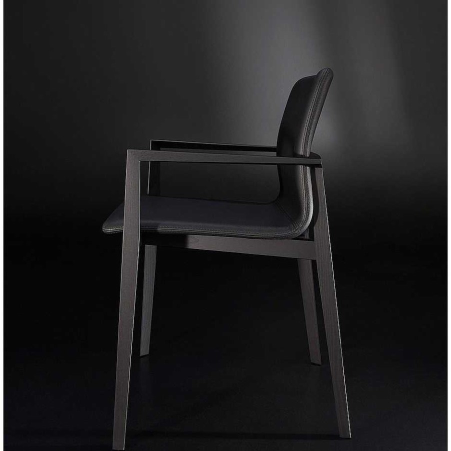 Porro Chairs | Garda | Chair - Black Painted Ash - P13-010 Leather