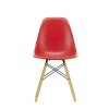 Vitra Chairs | Eames Plastic Chairs Dsw | Golden Maple Base - Poppy Red