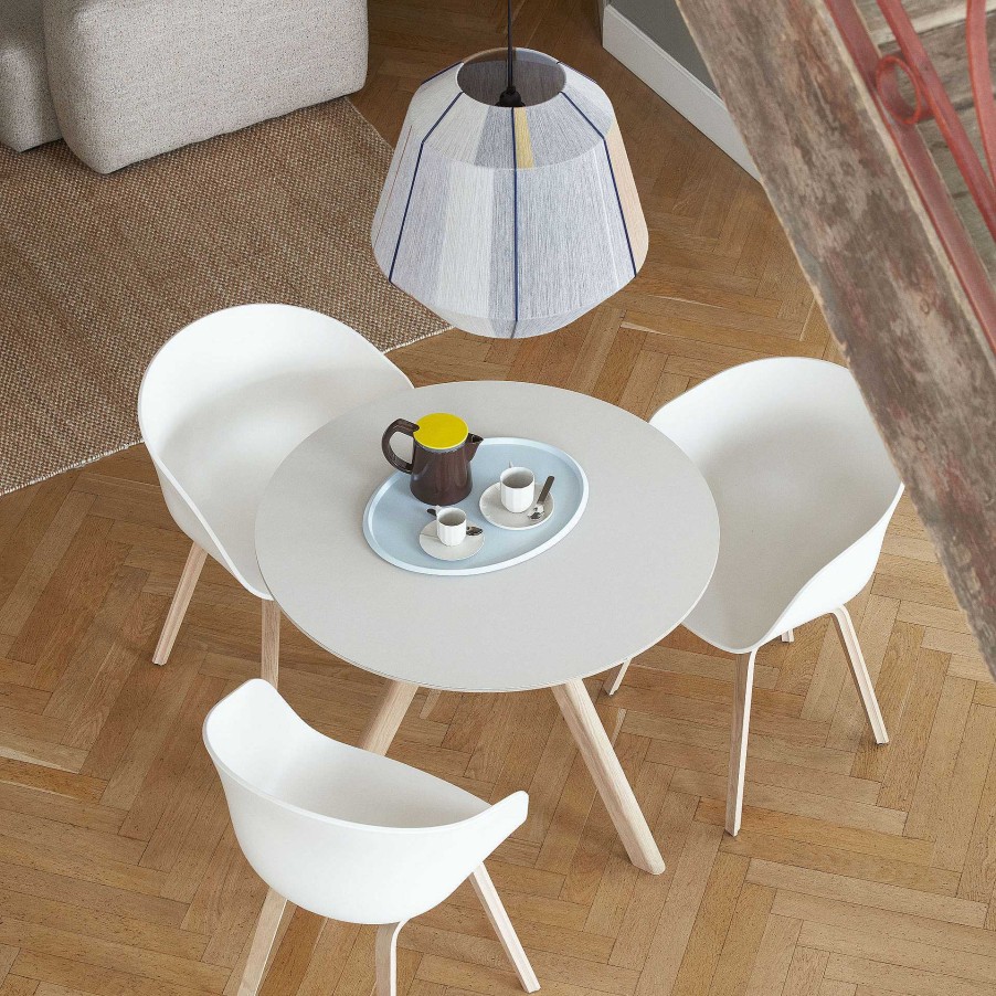 HAY Dining Tables | Cph 20 Round Table | Solid Oak/Off White Linoleum