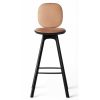 Brdr. Krüger Stools | Pauline Comfort Bar Stool H75 | Black Lacquered Oak-Cognac Leather