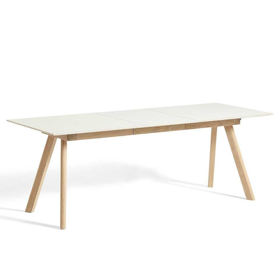 HAY Extending Tables | Cph 30 Table Extendable | Solid Oak/Off White Linoleum | L 160/310