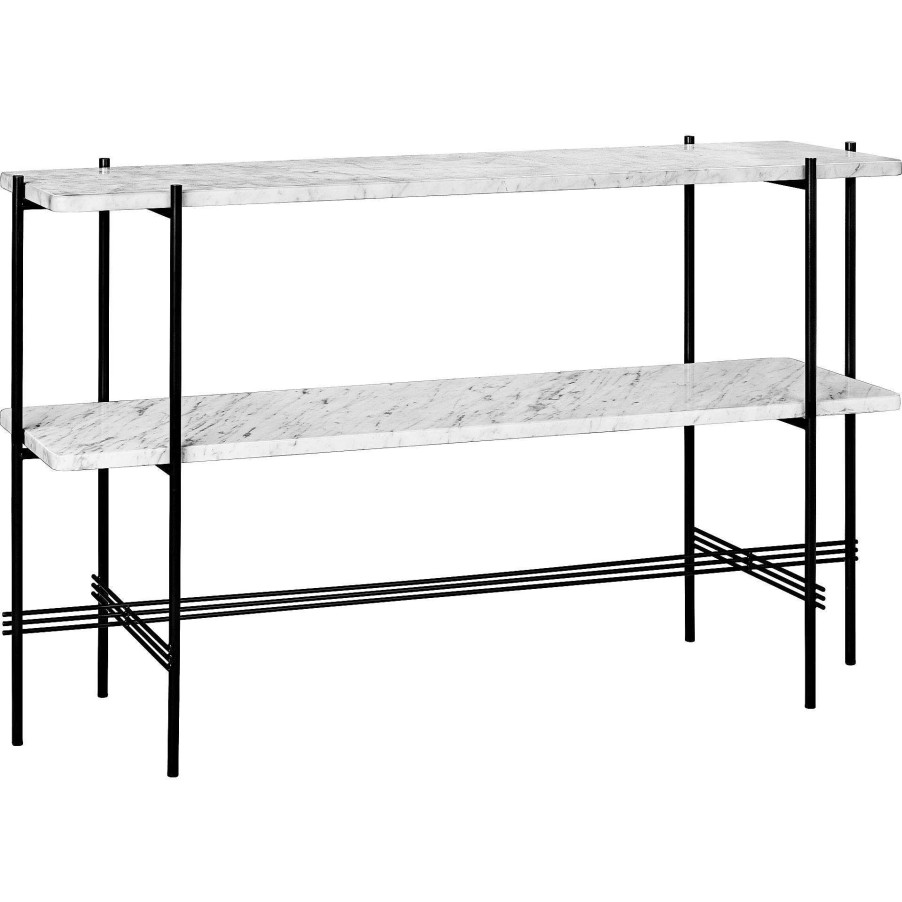 GUBI Coffee Tables | Ts Console - 2 Racks | Console | White Carrara Marble