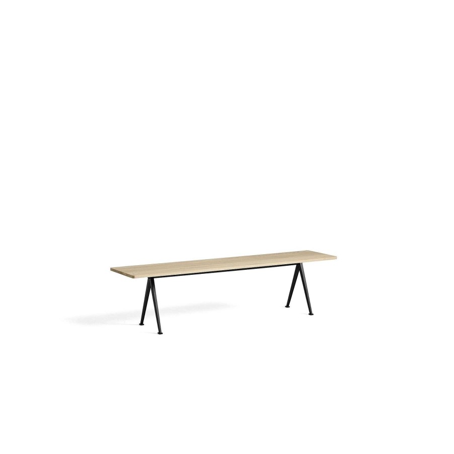 HAY Benches | Pyramid Bench 12 | Bench 190 - Black Structure - Matte Lacquered Solid Oak