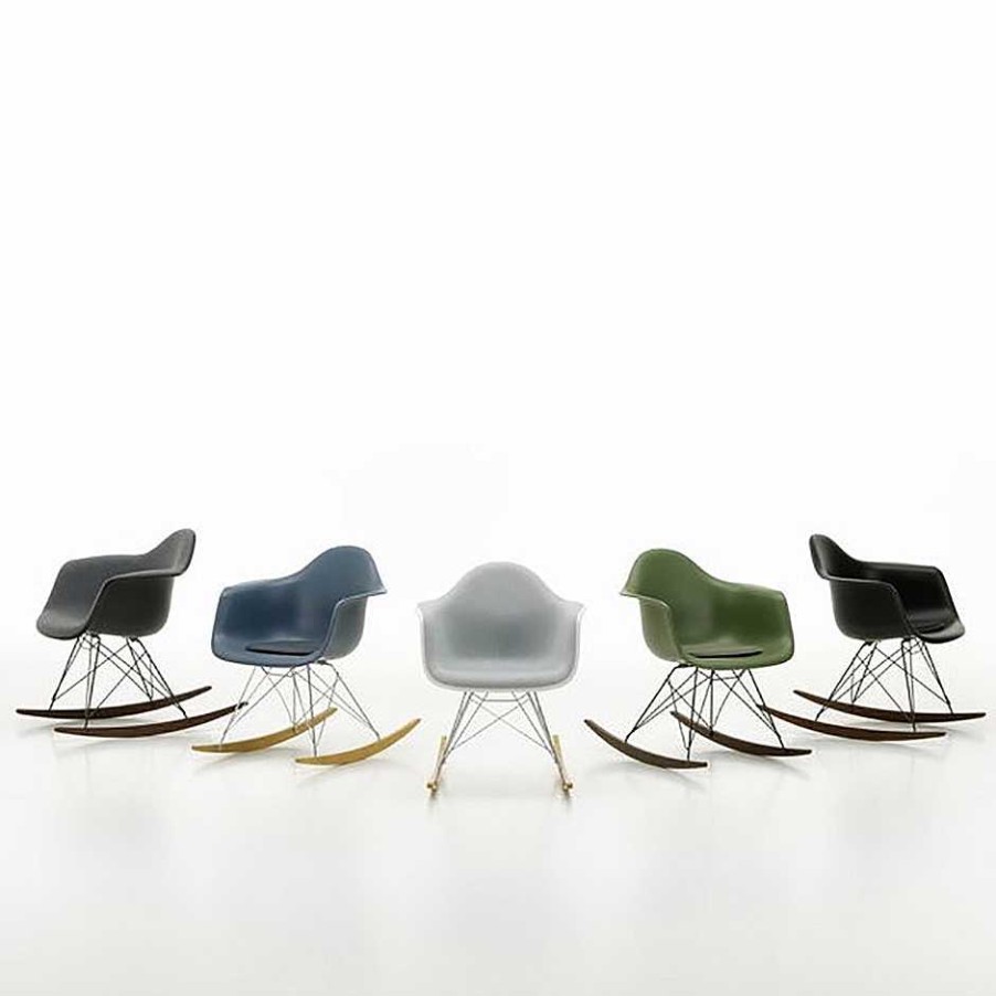 Vitra Chairs | Eames Plastic Armchair Rar | Rocking Chair | Black - Dark Maple