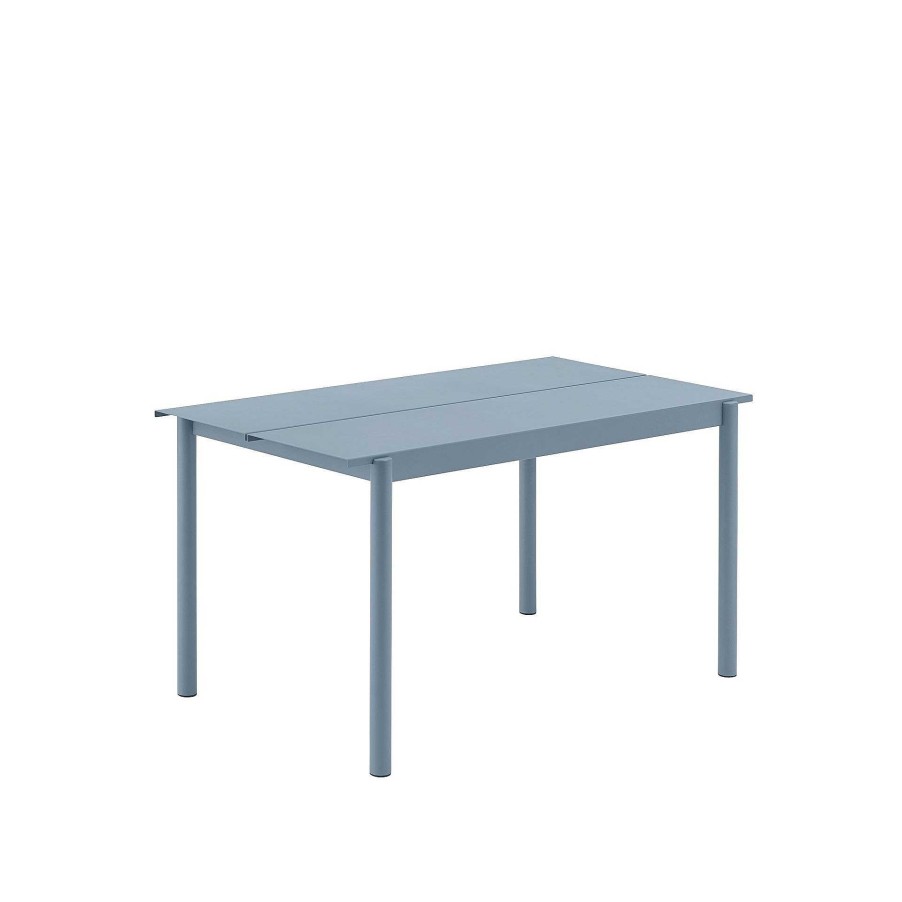 Muuto Outdoor Tables | Linear Steel Bench | Outdoor Table | Pale Blue