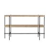 GUBI Coffee Tables | Ts Console - 2 Racks | Console | Warm Taupe Travertine