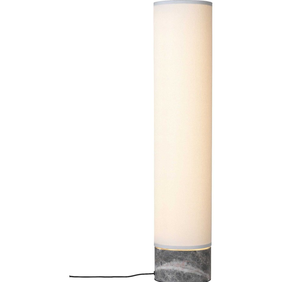 GUBI Pendant Lights | Unbound Floor Lamp | White Linen - Grey Marble/ H 80