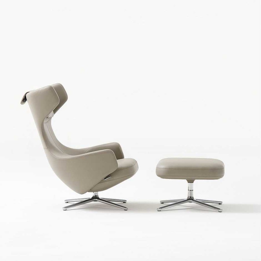 Vitra Single Armchairs | Grand Repos & Ottoman | Clay Leather