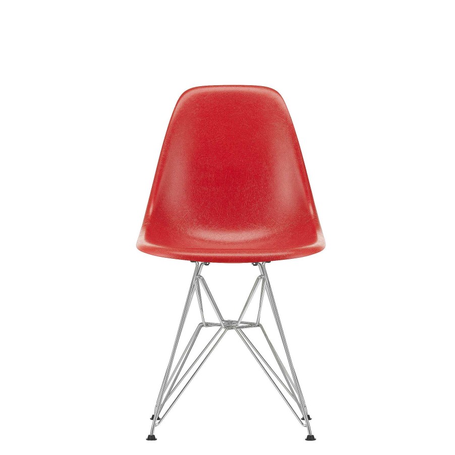 Vitra Chairs | Eames Fiberglass Side Chair Dsr | Eames Classic Red - Chrome