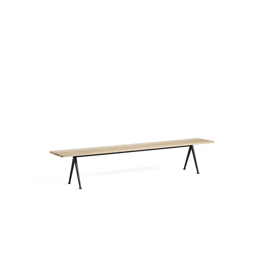 HAY Benches | Pyramid Bench 12 | Bench 250 - Black Structure - Matte Lacquered Solid Oak