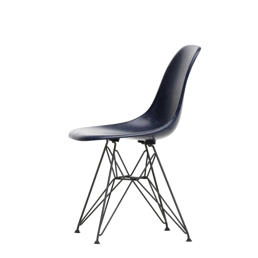 Vitra Chairs | Eames Fiberglass Side Chair Dsr | Eames Navy Blue - Black