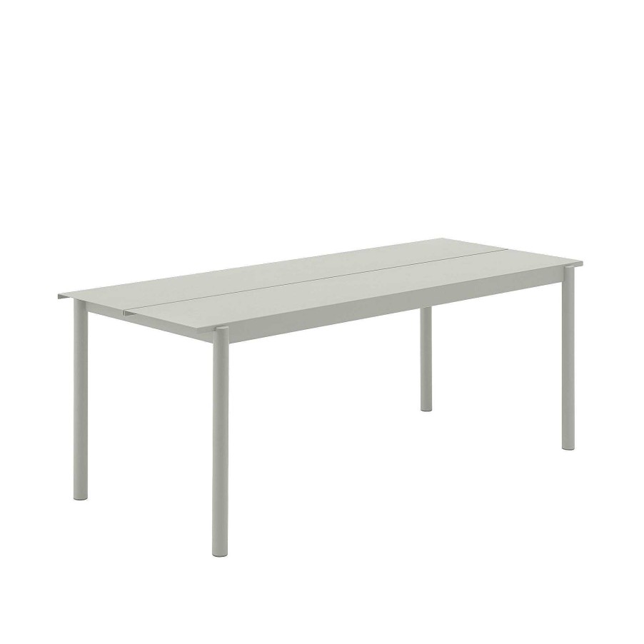 Muuto Outdoor Tables | Linear Steel Bench | Outdoor Table | Grey