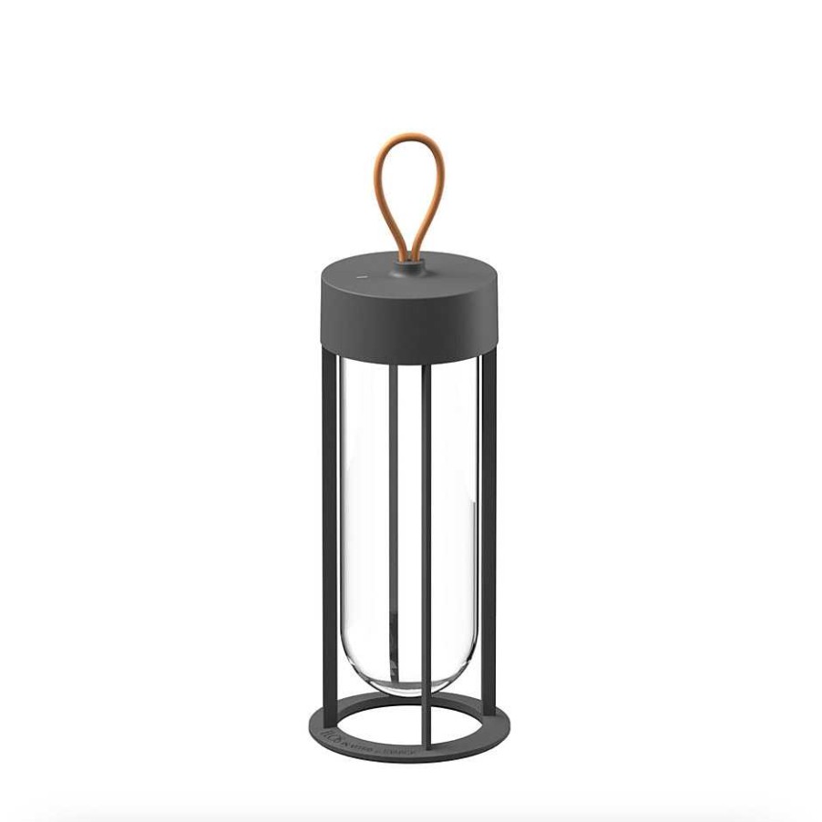 Flos Outdoor Table Lights | In Vitro Unplugged | Outdoor Table Lamp | Anthracite