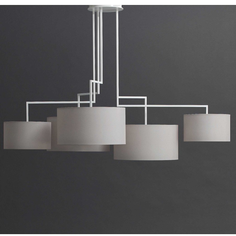 Zeitraum Pendant Lights | Noon 5 | Textile Light Grey