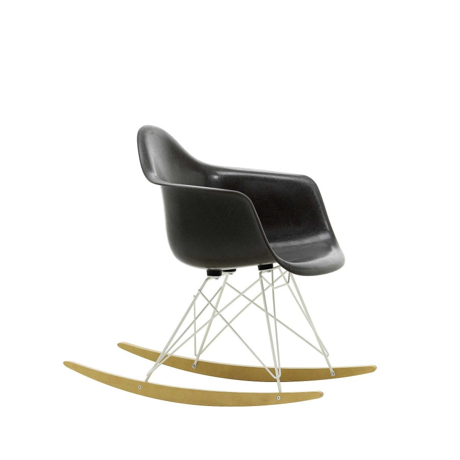 Vitra Chairs | Eames Plastic Armchair Rar | Rocking Chair | Black - White - Golden Maple