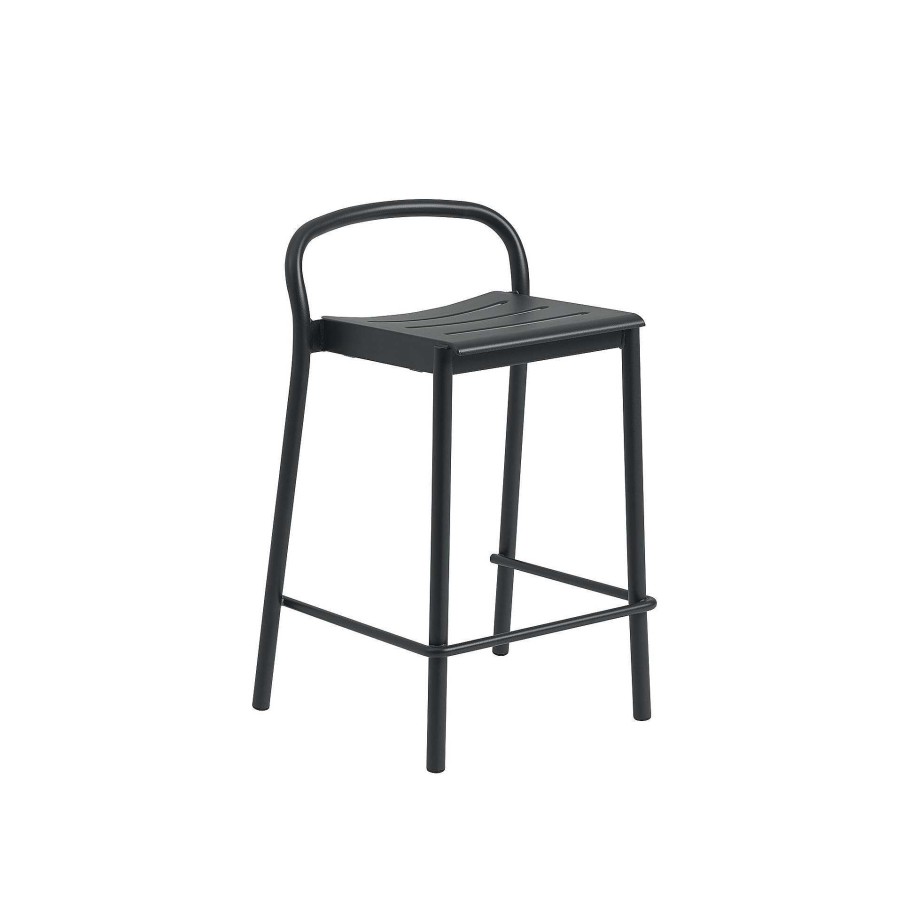 Muuto Outdoor Chairs | Linear Steel Counter Stool | Counter Stool | Black