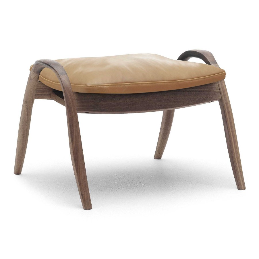 Carl Hansen & Søn Pouf | Fh430 | Footrest | Walnut/Cognac Leather