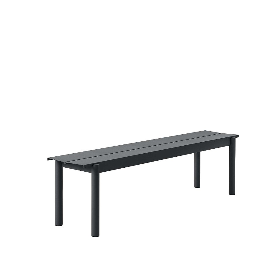 Muuto Outdoor Chairs | Linear Steel Bench | Outdoor Bench | Black