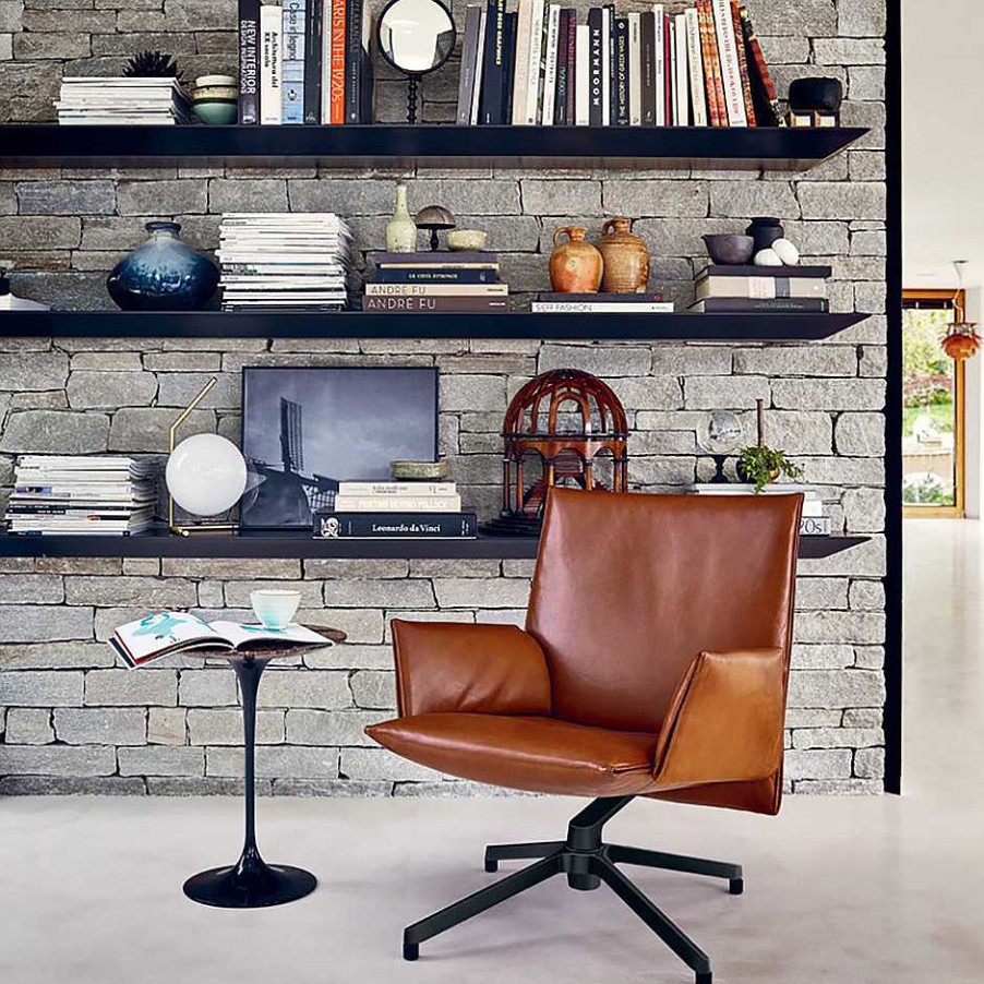 Knoll Single Armchairs | Pilot Chair Low Back | Venezia Cognac Leather | Ex-Display