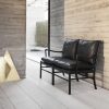 Carl Hansen & Søn 2 Seater Sofas | Ow149-2 Colonial | Sofa | Oak - Black Leather