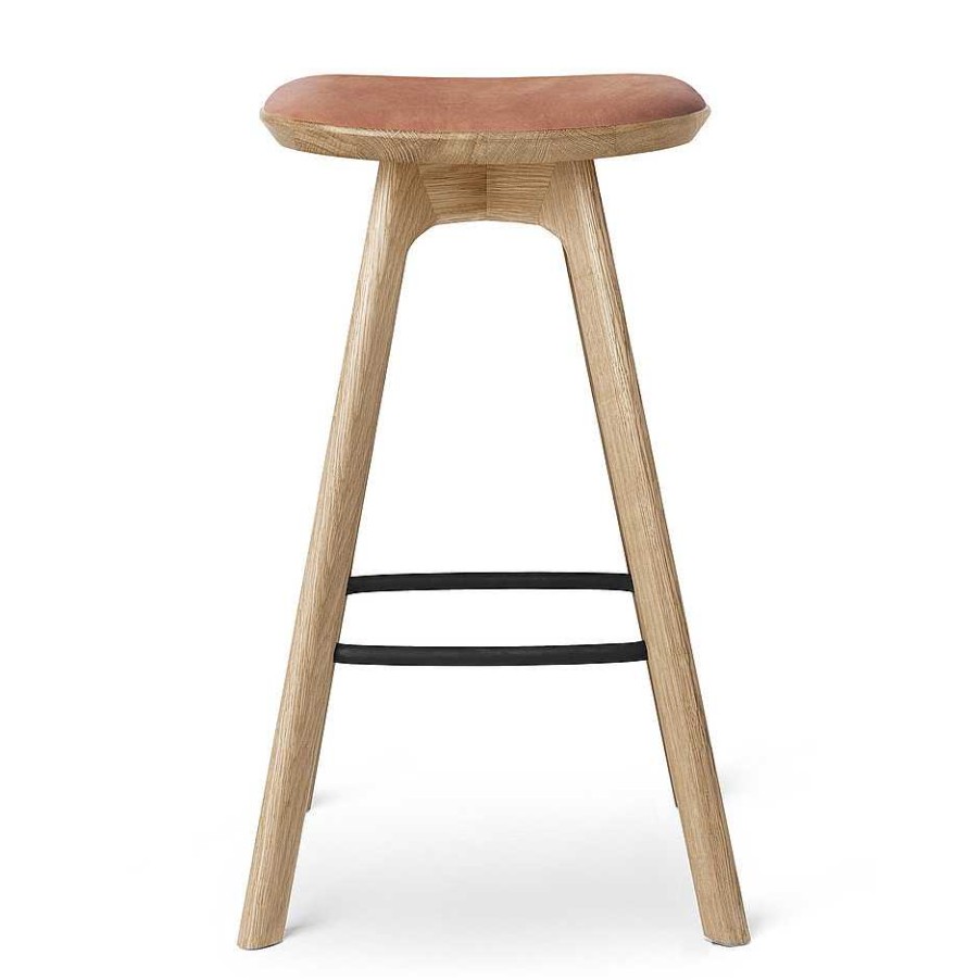 Brdr. Krüger Stools | Pauline Bar Stool H65 | Waxed Oiled Oak-Cognac Leather