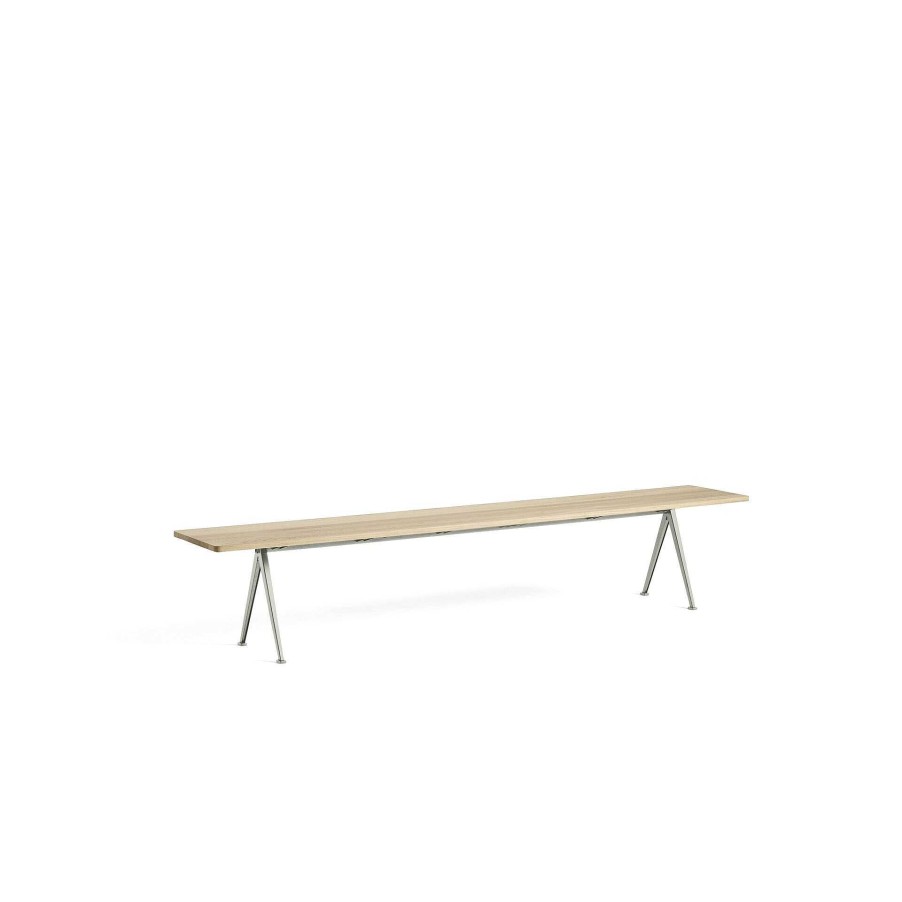 HAY Benches | Pyramid Bench 12 | Bench 250 - Steel Structure - Matt Lacquered Solid Oak