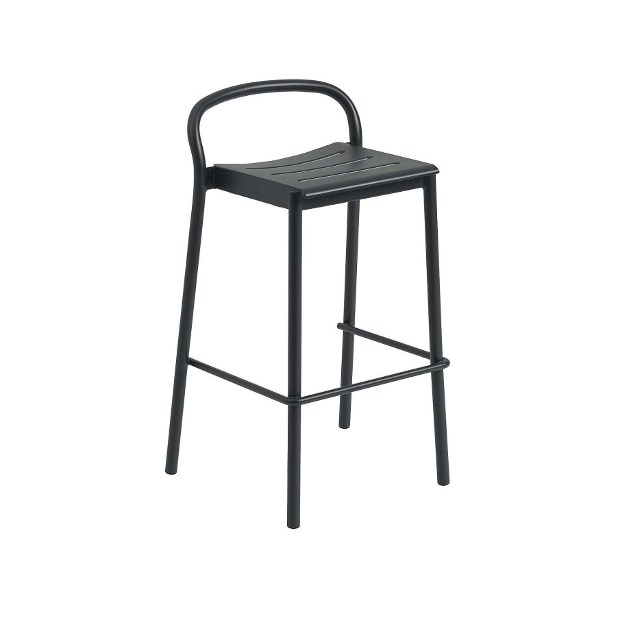 Muuto Outdoor Chairs | Linear Steel Counter Stool | Counter Stool | Black