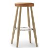 Carl Hansen & Søn Stools | Ch56 | Stool | Soaped Oak - Cognac Leather