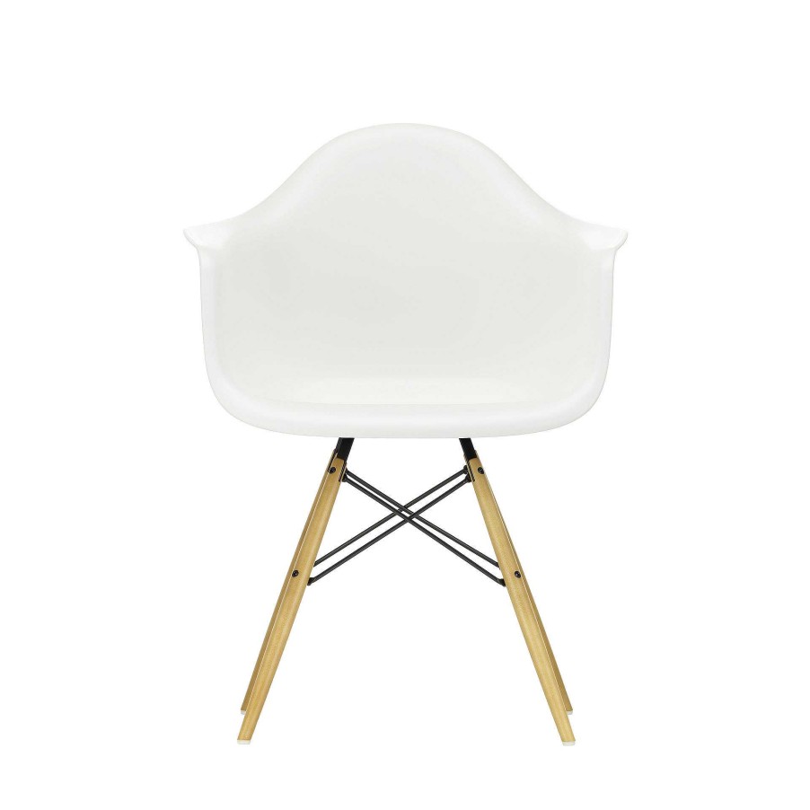 Vitra Single Armchairs | Eames Plastic Armchair Daw | White - Golden Maple