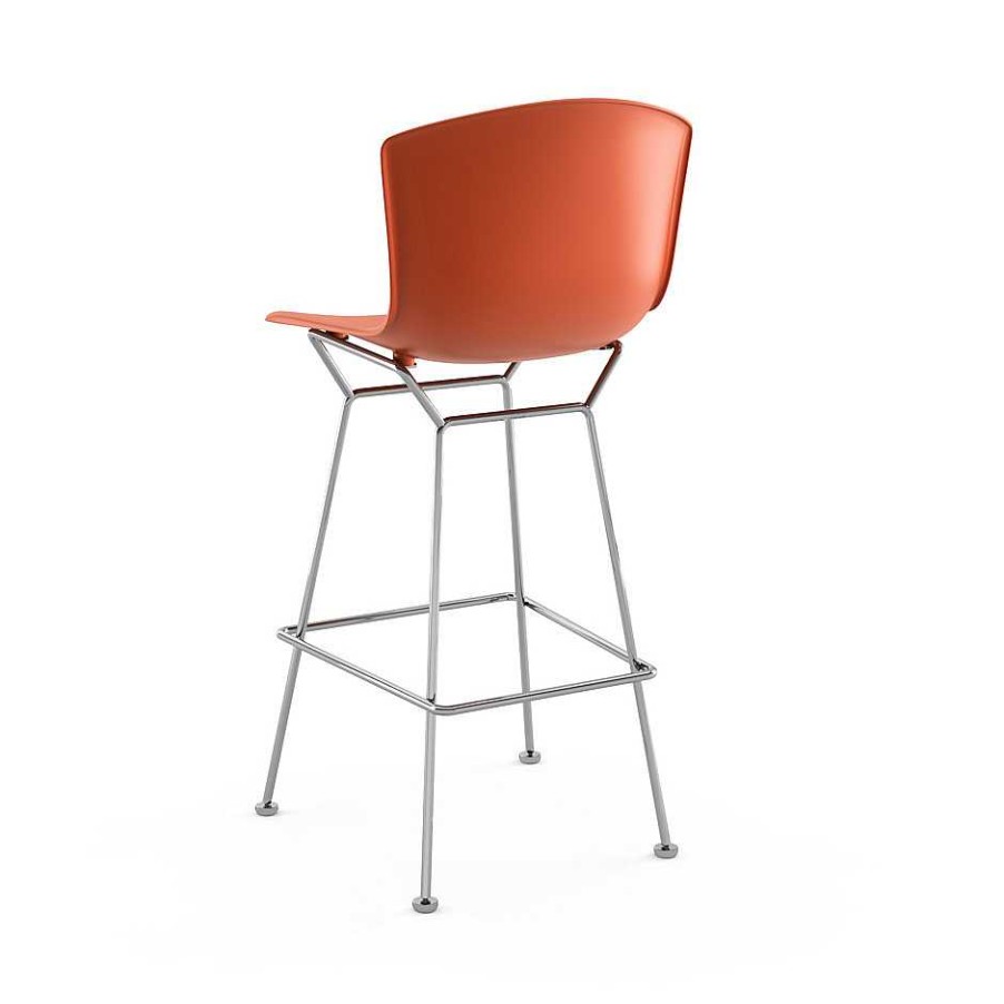 Knoll Stools | Bertoia Plastic Bar Stool | Chrome/Orange Red