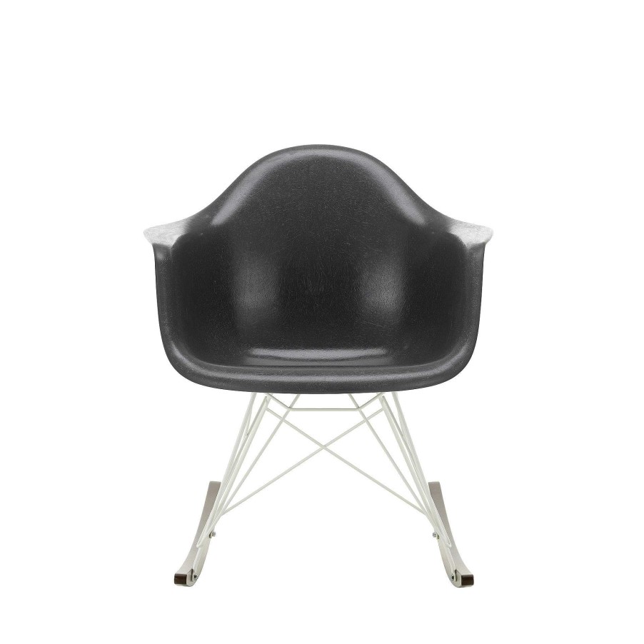 Vitra Chairs | Eames Plastic Armchair Rar | Rocking Chair | Black - White - Dark Maple