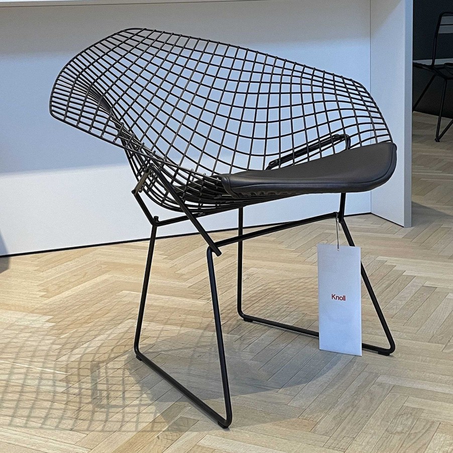 Knoll Single Armchairs | Bertoia Diamond Chair | Armchair | Bronze/Leather - Ex Display