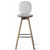 Brdr. Krüger Stools | Pauline Comfort Bar Stool H65 | Waxed Oiled Oak-Grey Leather