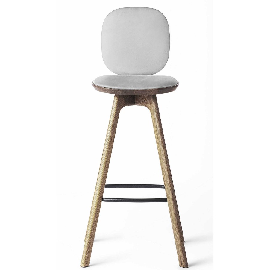 Brdr. Krüger Stools | Pauline Comfort Bar Stool H65 | Waxed Oiled Oak-Grey Leather