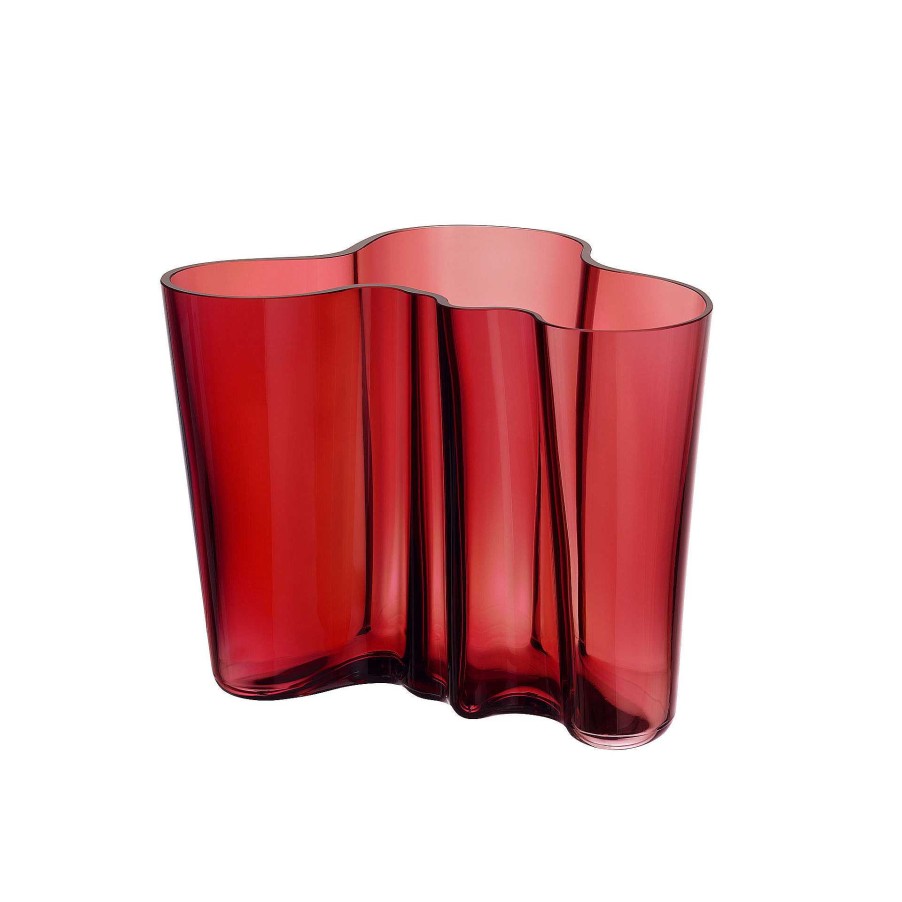 Iittala Vases | Aalto Vase | Cranberry - 160Mm