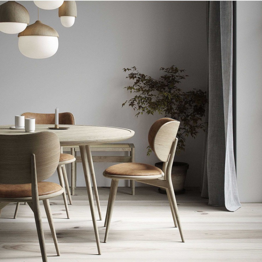 Mater Dining Tables | Accent Oval Lounge Table | White Matte Lacquer Oak Wood