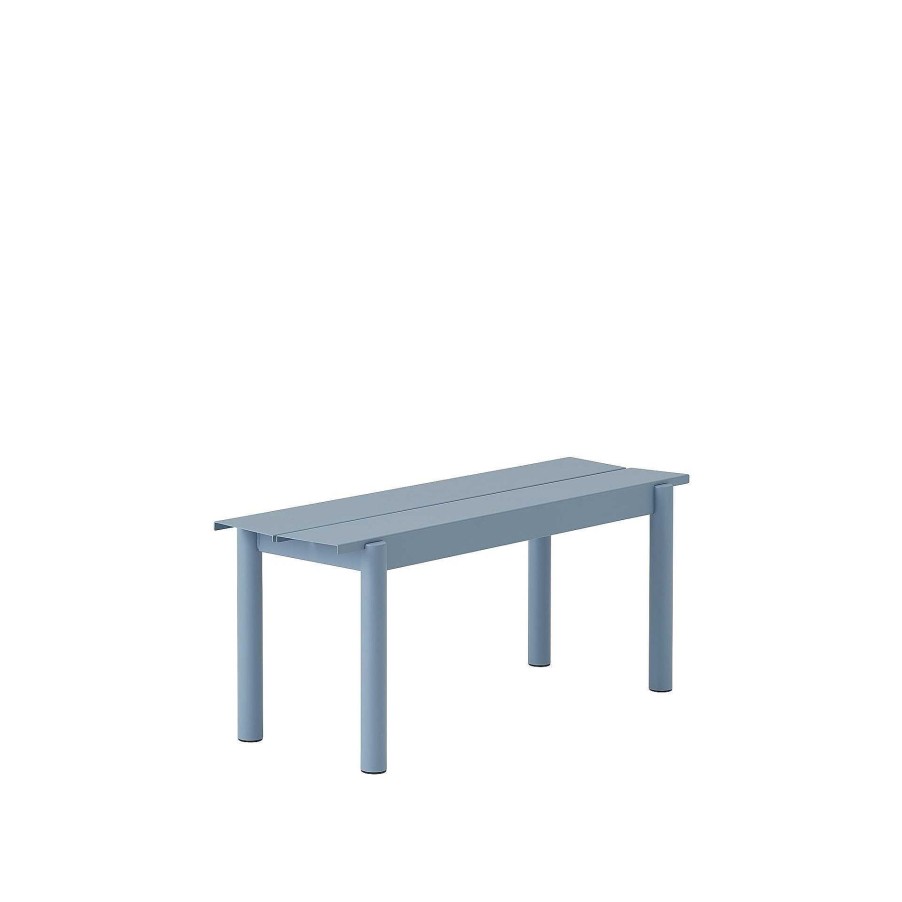 Muuto Outdoor Chairs | Linear Steel Bench | Outdoor Bench | Pale Blue